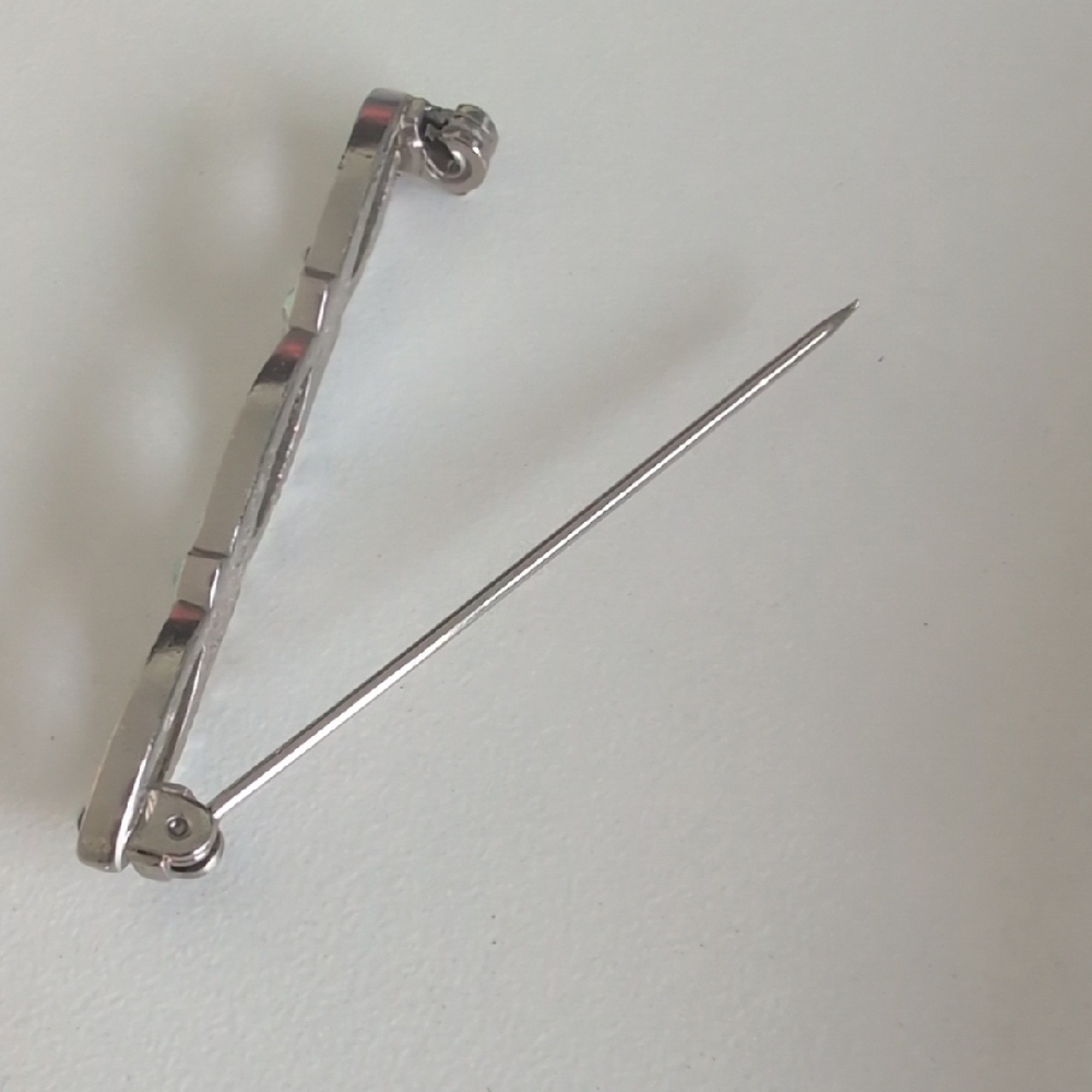 Silver Hair Clip with Rhinestones - Picture 4 of 4